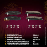 Metrix Premium Front Ceramic Disc Brake Pad Set 94044MC OEM fit spare parts